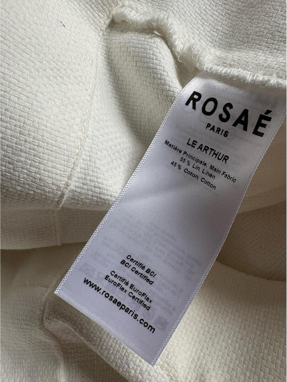 Rosae Paris Le Arthur Ivory Sleeveless Side Tie Crop Top Shirt Linen Sz 40 - Picture 4 of 5